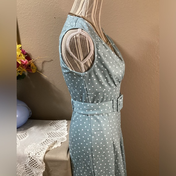 NEW VINTAGE ELEGANT BABY Blue W/Polka Dots JUMPSUIT. - Picture 8 of 16